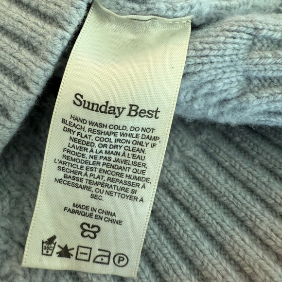 Blue Aritzia Sunday Best Cable Knit Sweater - Picture 5 of 6